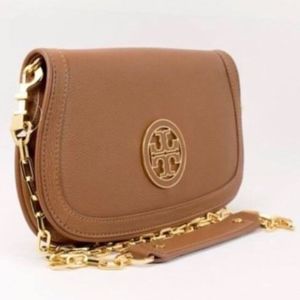 Tory Burch Amanda Logo Crossbody Brown